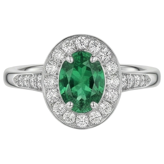 echter oval smaragd 3.75Karat ring Seitenansicht