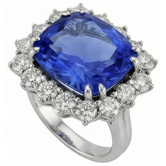 echter round diamant 3.75Karat ring Vorderansicht