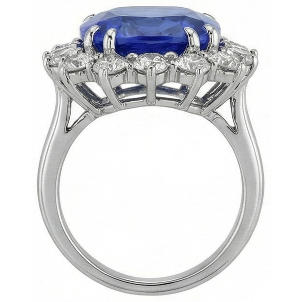 echter round diamant 3.75Karat ring Draufsicht
