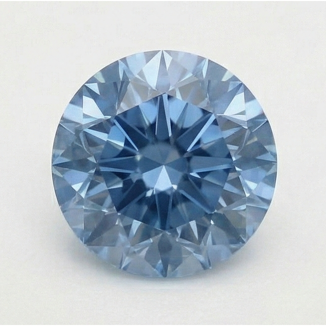 3 Karat runder blauer, behandelter, loser, natürlicher, aus der Erde gewonnener Diamant