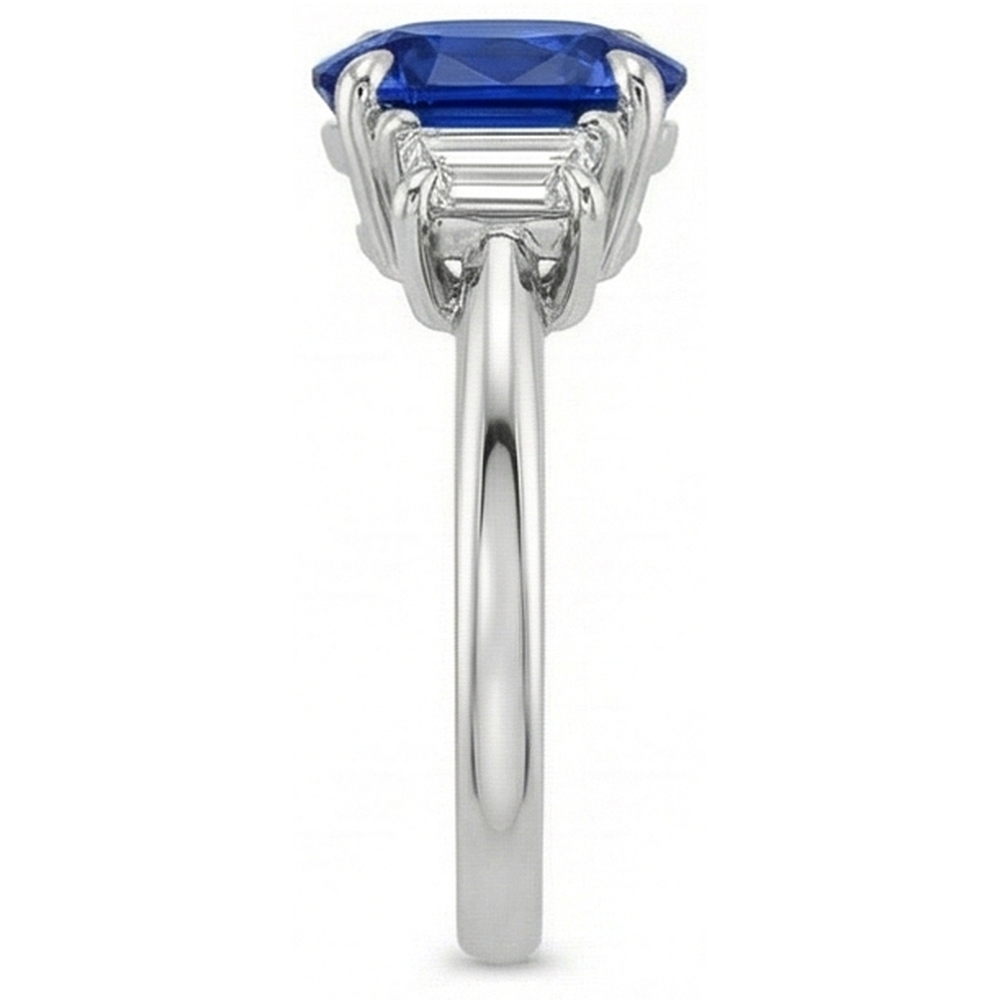 3 Carat Saphir-Ring mit drei Steinen