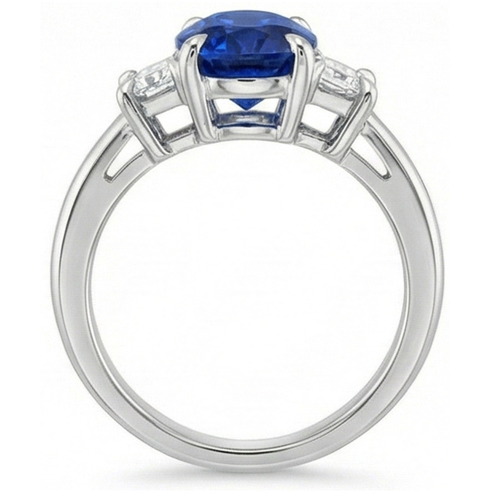 3 Carat Saphir-Ring mit drei Steinen