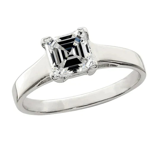 3 Karat Asscher-Echt Diamant-Verlobungsring