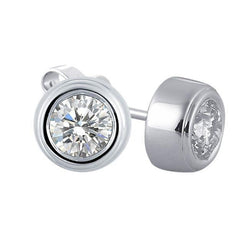 3 Karat Echt Aus der Erde Abgebauter Natürlicher Diamanten Ohrstecker Weißgold 14K