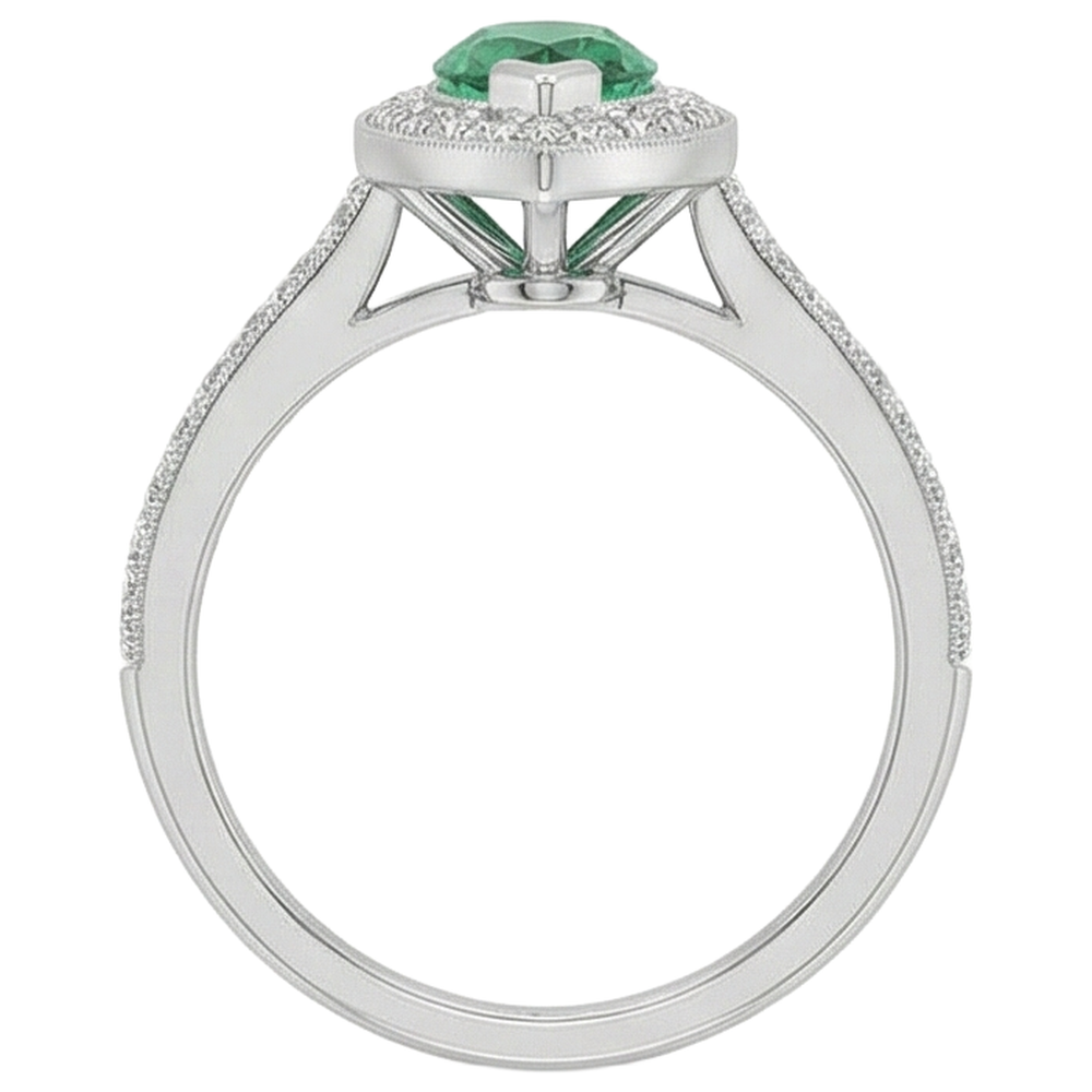 echter marquise smaragd 3Karat ring Profilansicht