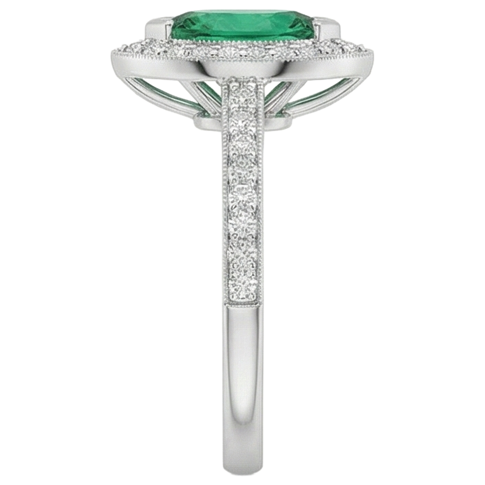 echter marquise smaragd 3Karat ring Draufsicht