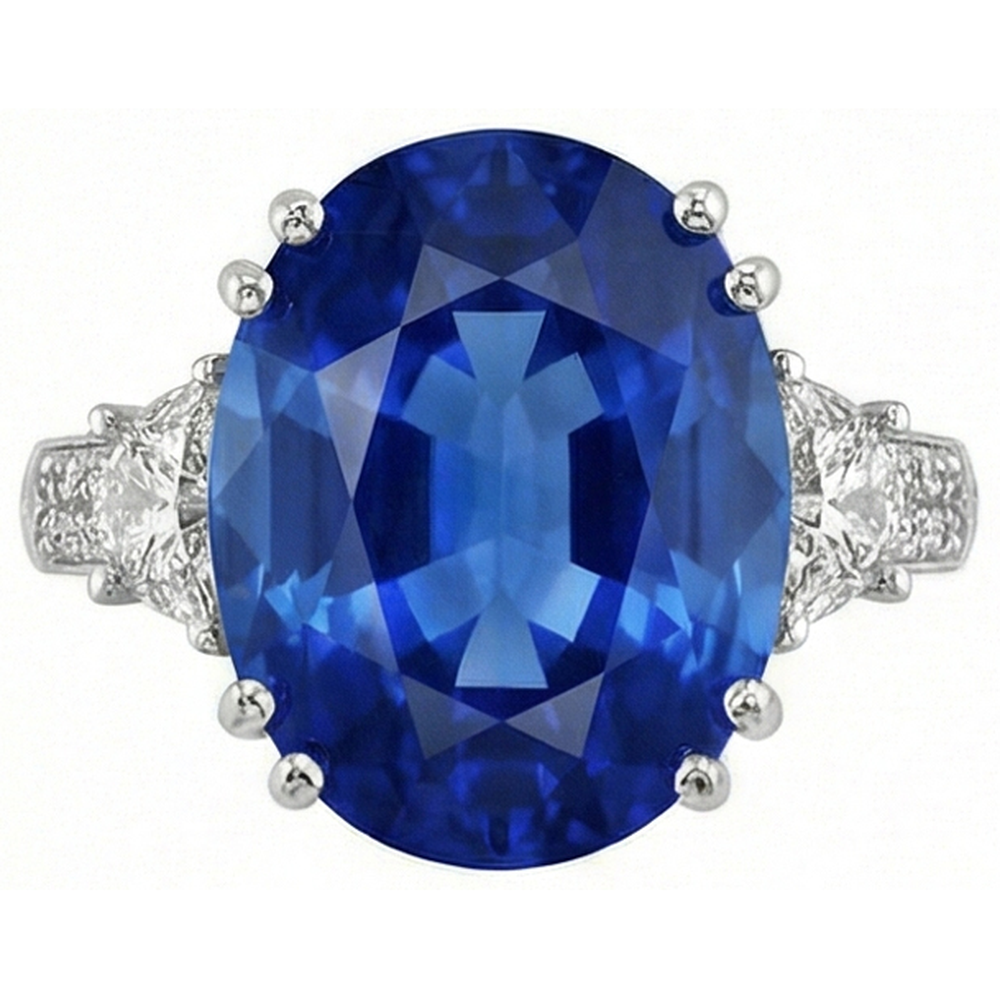 3 Karat Oval Sri Lanka Blauer Saphir Aus der Erde Abgebauter Natürlicher Diamanten Jubiläumsring