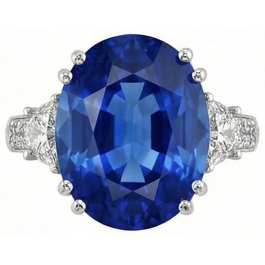 3 Karat Oval Sri Lanka Blauer Saphir Aus der Erde Abgebauter Natürlicher Diamanten Jubiläumsring