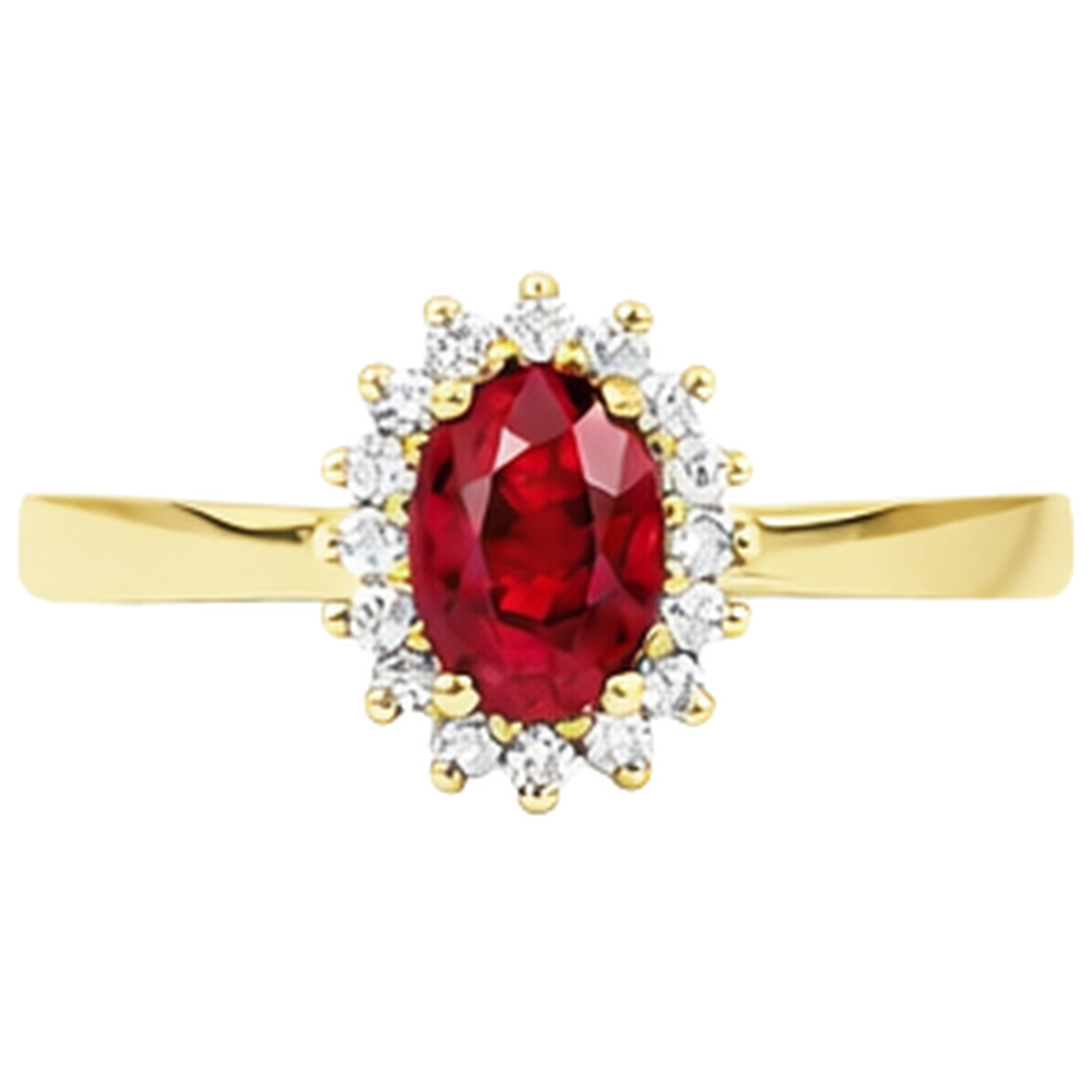 echter oval rubin 3Karat ring Vorderansicht