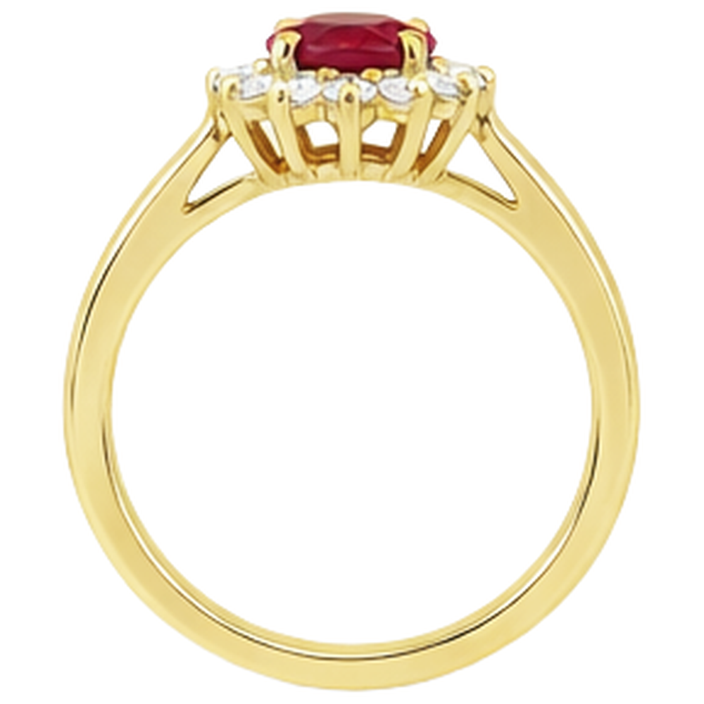 echter oval rubin 3Karat ring Draufsicht