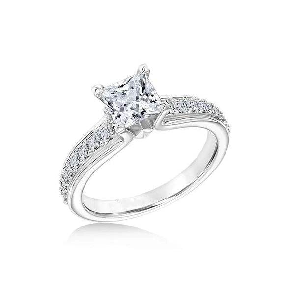 3 Karat Princess Schliff Verlobungsring mit funkelnden Echt Diamanten