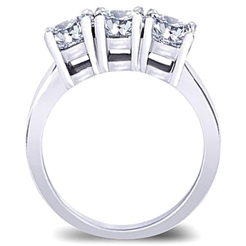 3 Karat Prinzessin Echt Diamanten Verlobungsring mit drei Steinen Weißgold 14K