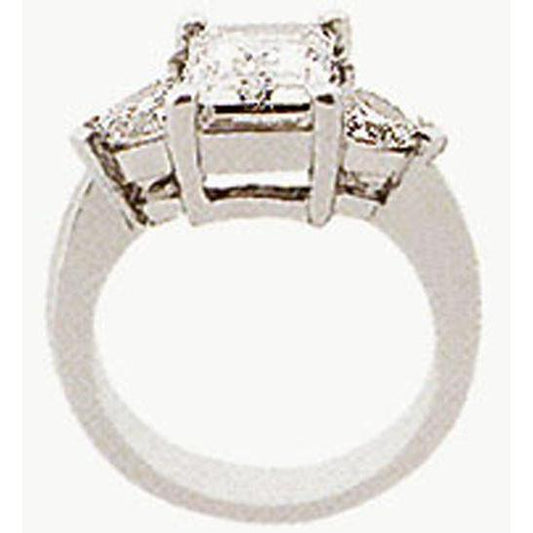 3 Karat Smaragd Echt Diamant Verlobungsring Drei Steine Schmuck