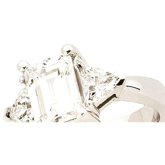 3 Karat Smaragd Echt Diamant Verlobungsring Drei Steine Schmuck