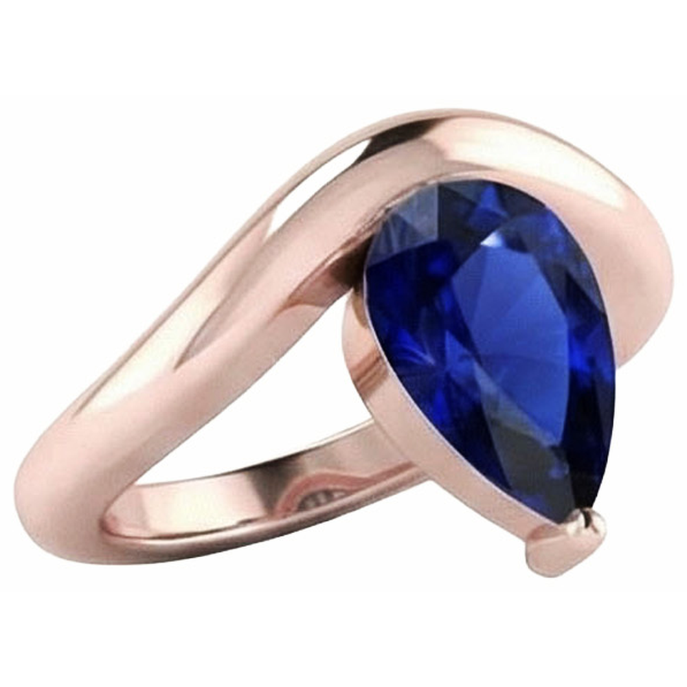 echter pear diamant 3Karat ring Draufsicht