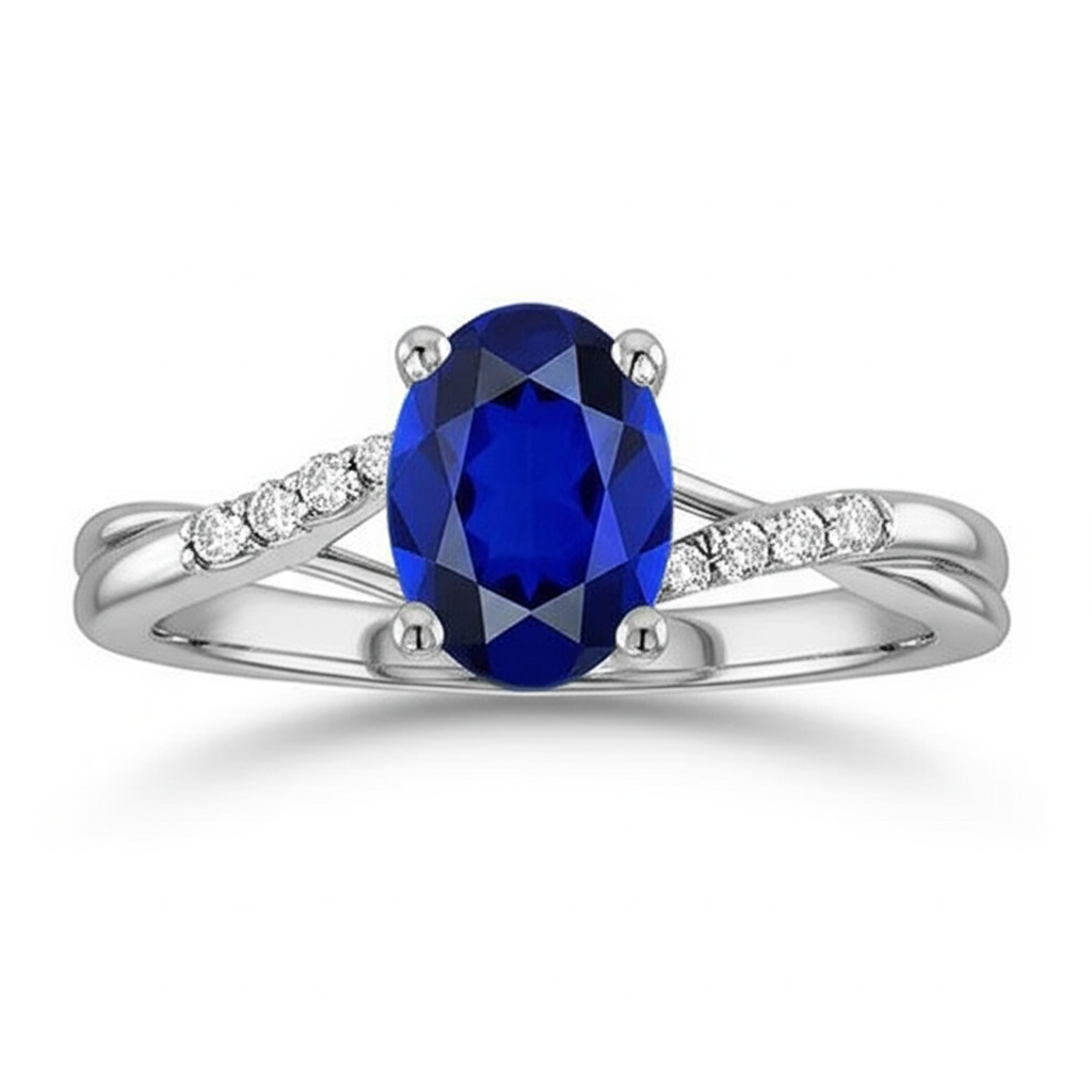 echter oval diamant 3Karat ring Seitenansicht