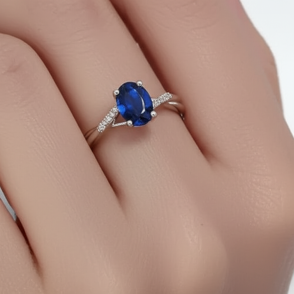 echter oval diamant 3Karat ring auf Weiß