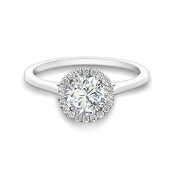 3 Karat Wunderschöner Halo-Ring mit Echt Aus der Erde Abgebauter Natürlicher Diamanten im Rundschliff