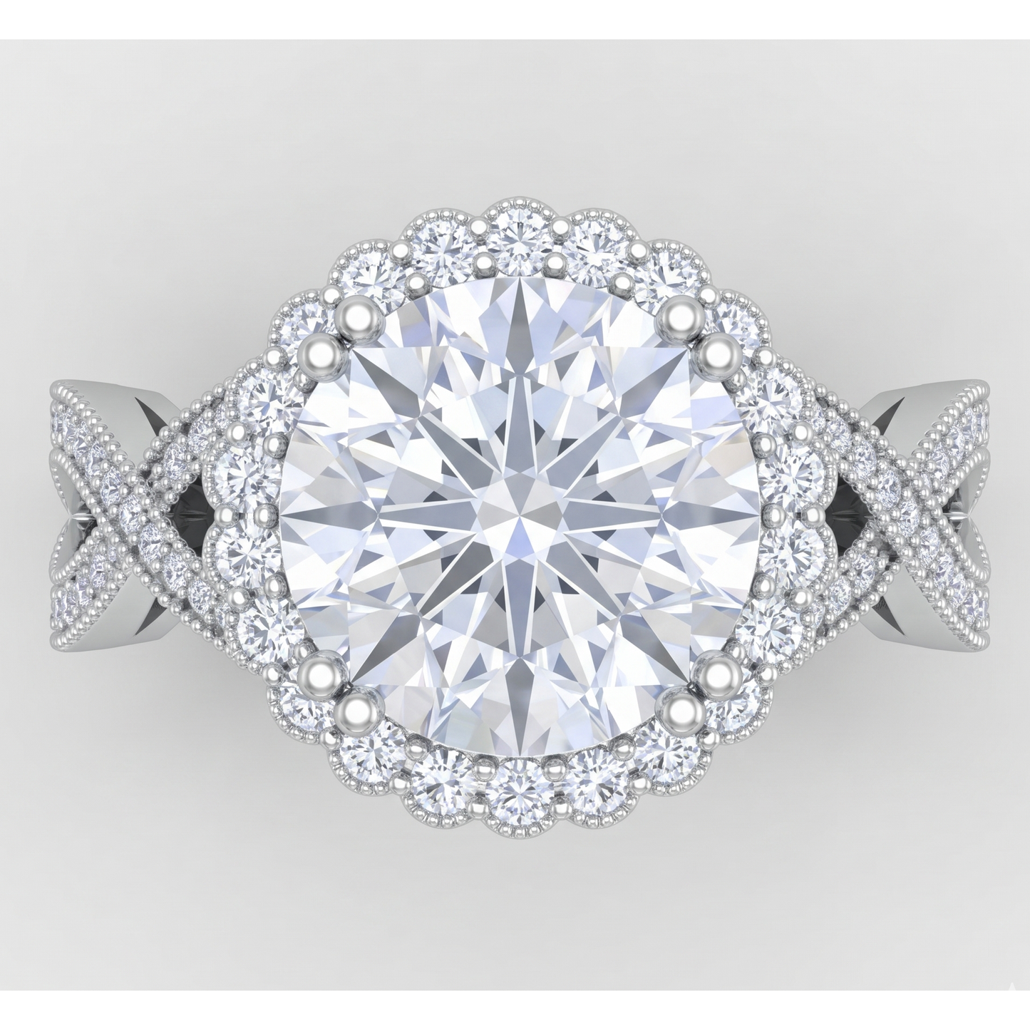 3 Karat echter runder Aus der Erde Abgebauter Natürlicher Diamant, Ehering im antiken Stil, edler Schmuck