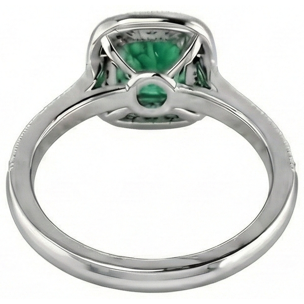 echter round smaragd 3Karat ring mit Diamantbesatz