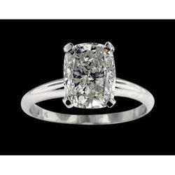 3 Karat riesiger Echt Aus der Erde Abgebauter Natürlicher Diamant-Solitär-Verlobungsring im Kissenschliff