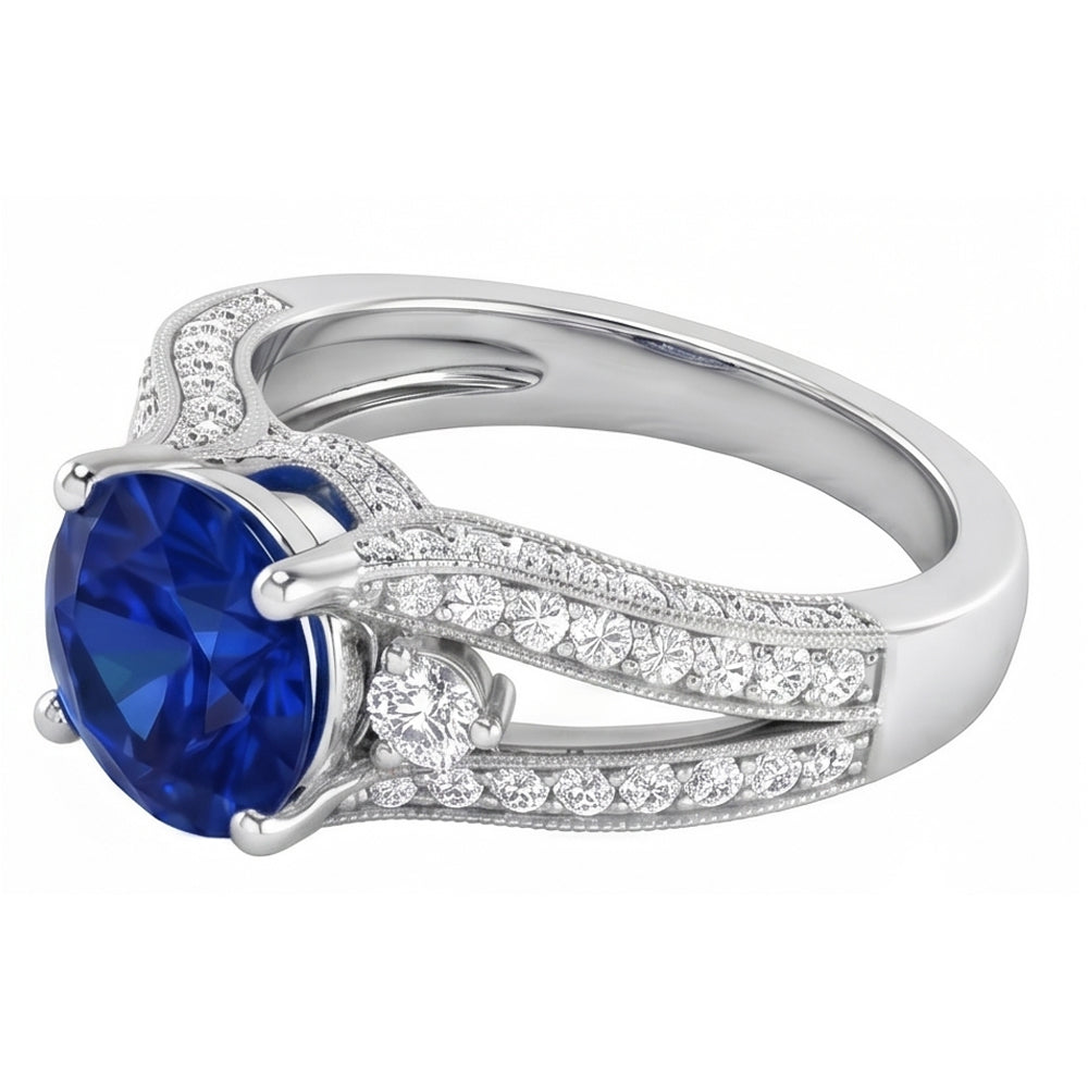 echter round diamant 3Karat ring Draufsicht