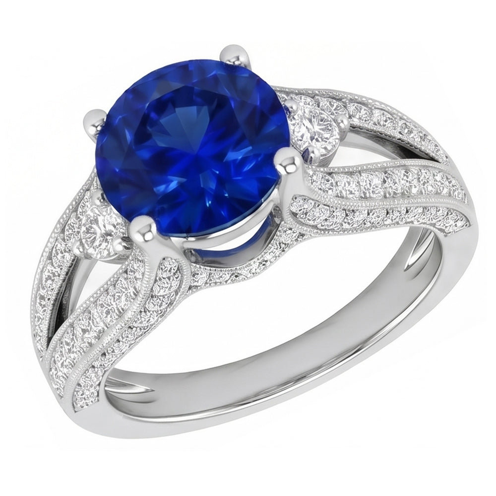 echter round diamant 3Karat ring Vorderansicht