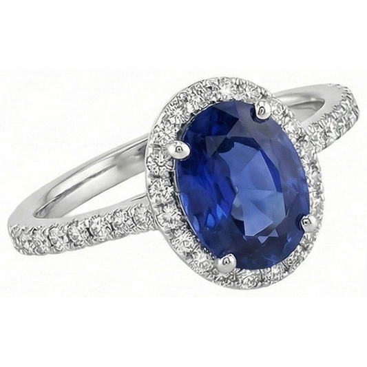echter oval diamant 2.00Karat ring Seitenansicht