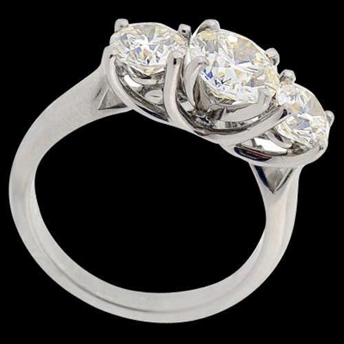 3 Kt Weißgold Echt Diamant-Verlobungsring Drei Steine Schmuck Neu