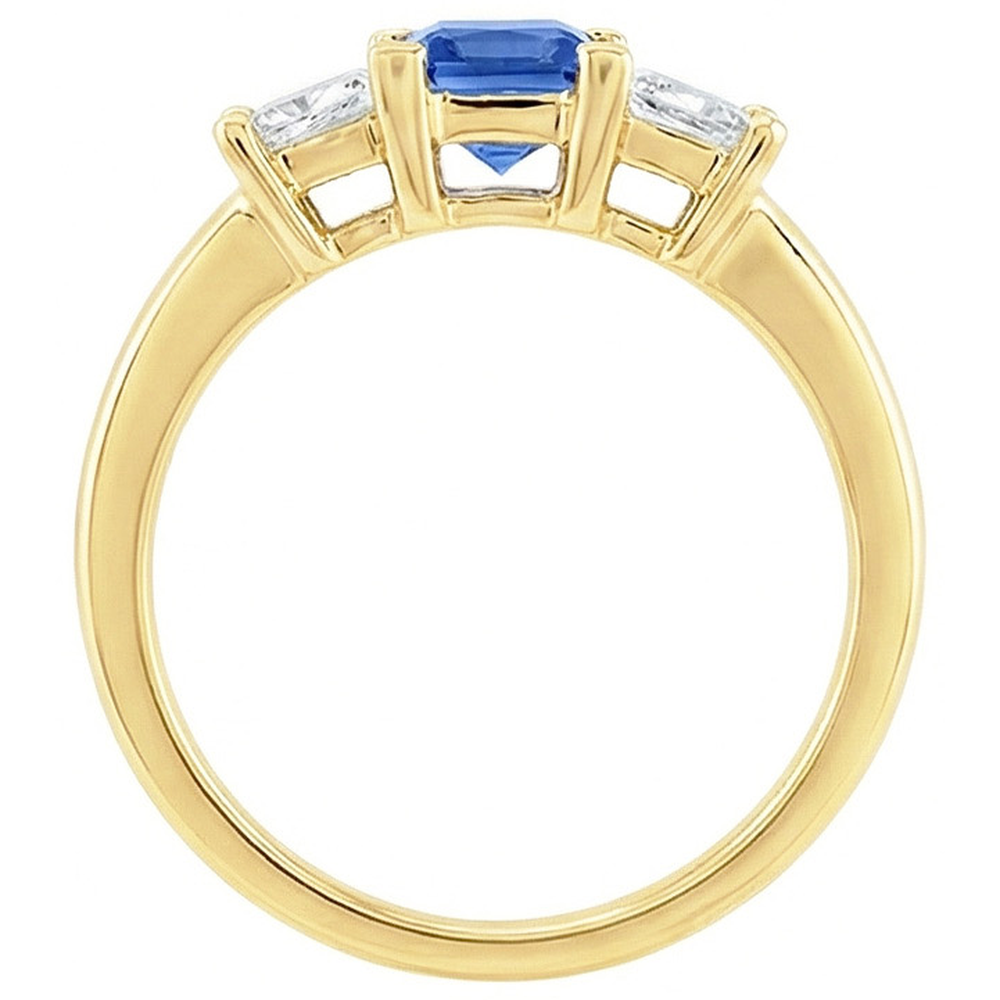 3-Stein-Aus der Erde Abgebauter Natürlicher Diamant-Jubiläums-Edelstein-Ring 2 Karat Gelbgold 14K