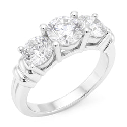3 Stein Aus der Erde Abgebauter Natürlicher Diamant Ring Echt