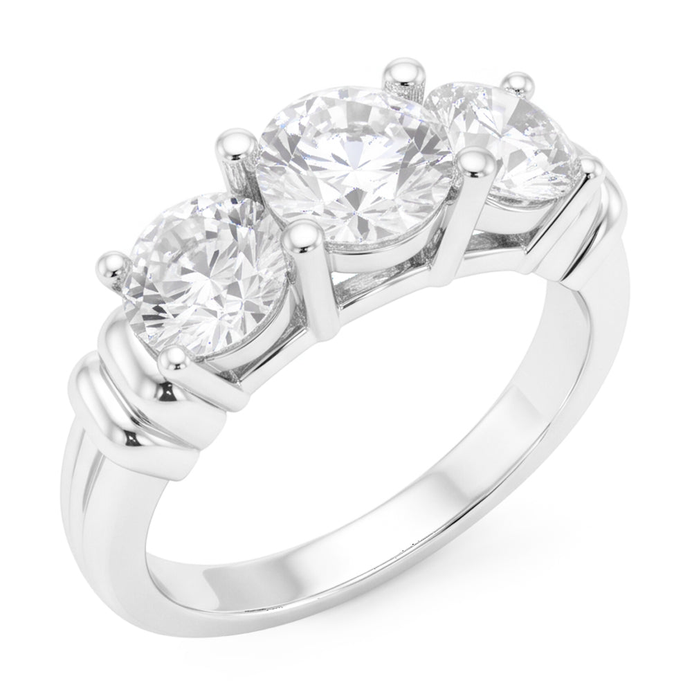 3 Stein Aus der Erde Abgebauter Natürlicher Diamant Ring Echt