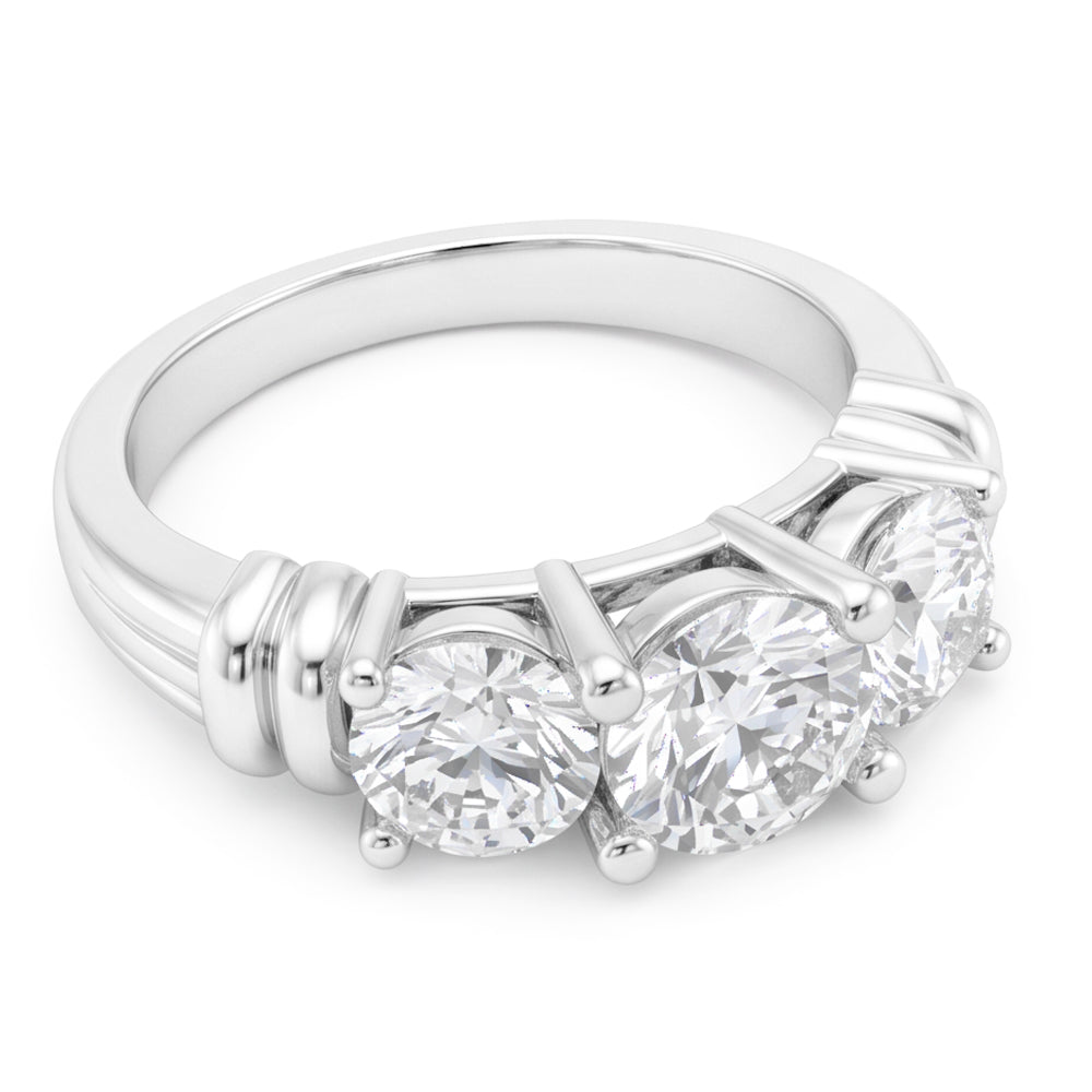 3 Stein Aus der Erde Abgebauter Natürlicher Diamant Ring Echt