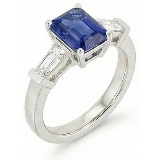 echter baguette diamant 2.50Karat ring Seitenansicht
