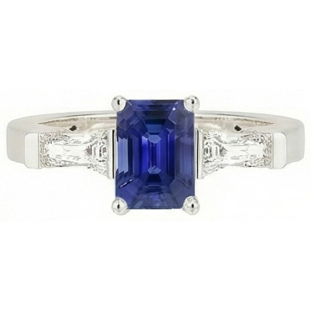echter baguette diamant 2.50Karat ring Detailansicht