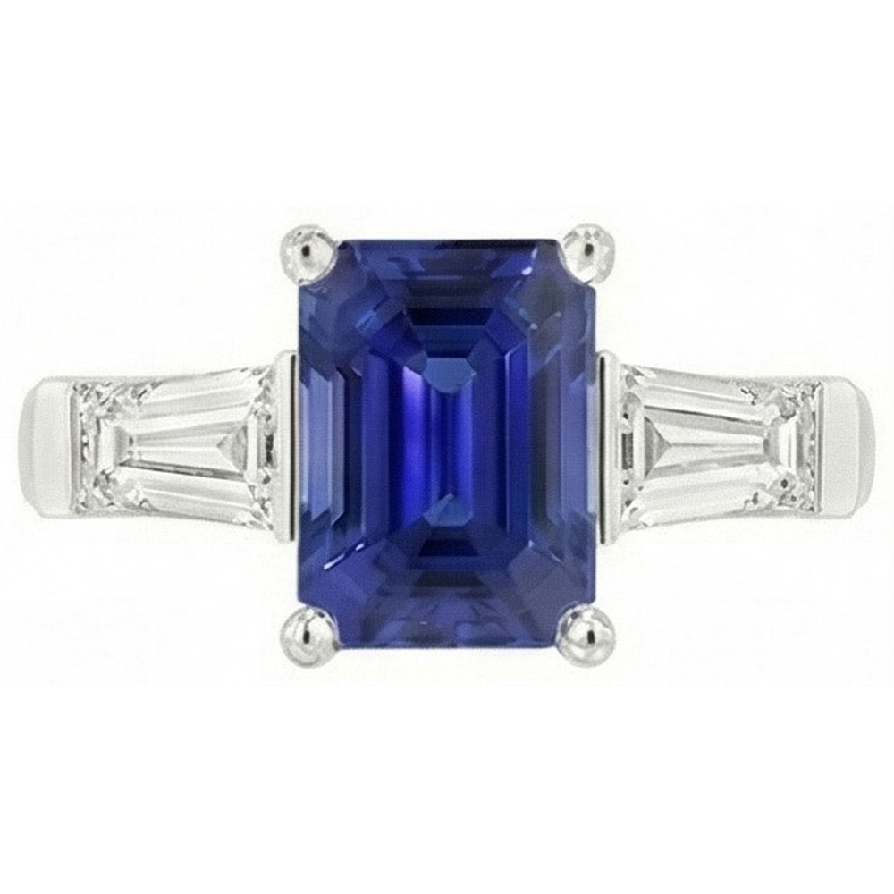 echter baguette diamant 2.50Karat ring Draufsicht