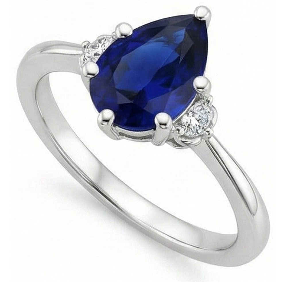 echter round diamant 6.75Karat ring Draufsicht