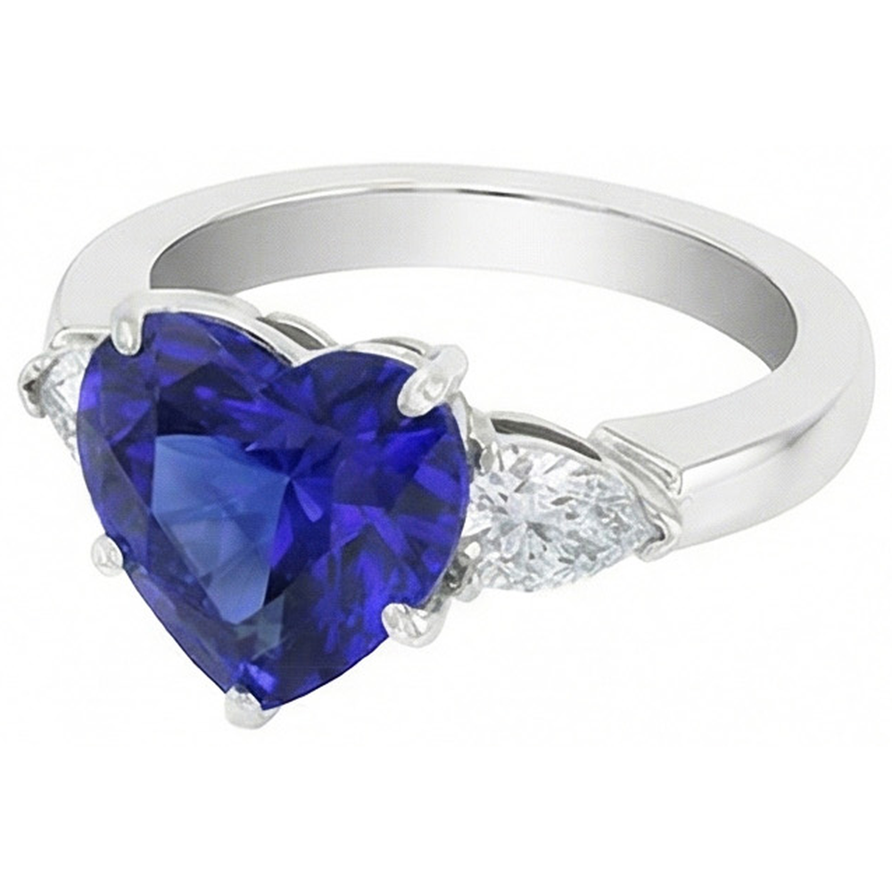 echter pear diamant 4Karat ring Profilansicht