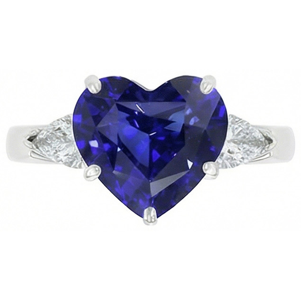 echter pear diamant 4Karat ring auf Weiß