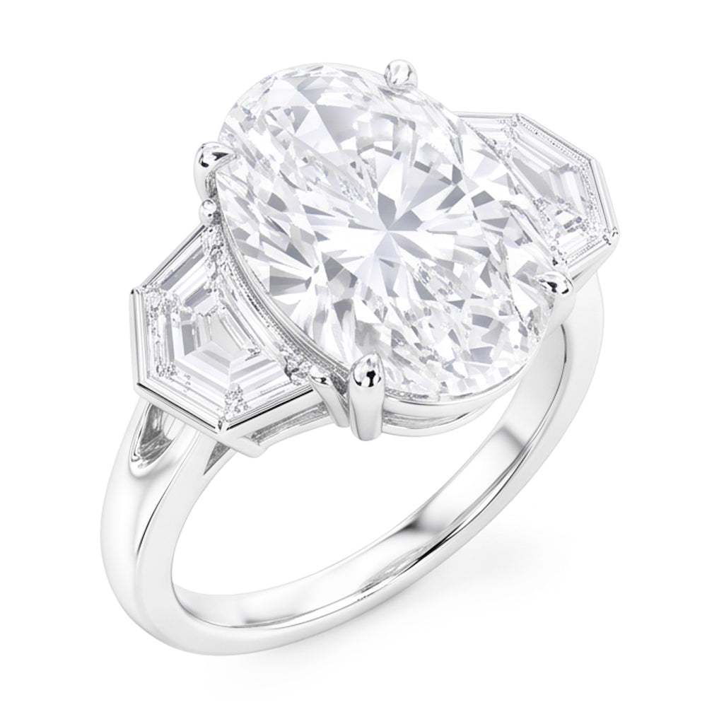 3 Stein Echt Aus der Erde Abgebauter Natürlicher Diamant Verlobungsring 8 Karat Vintage Style Schmuck Neu