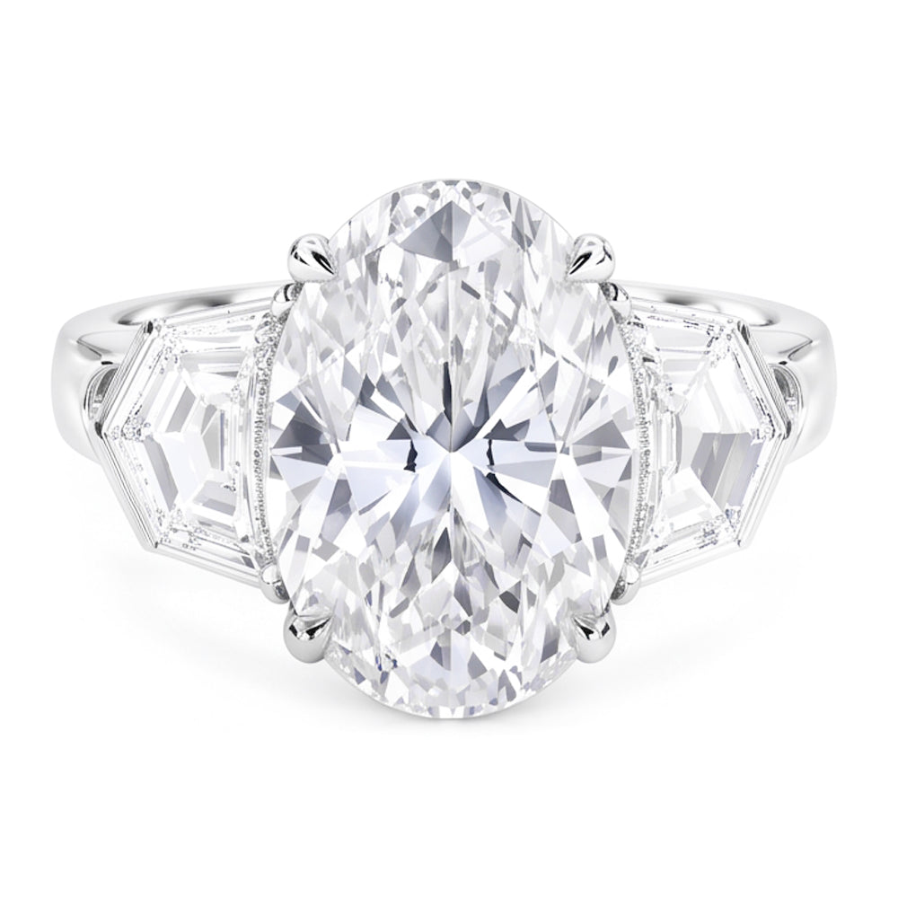 3 Stein Echt Aus der Erde Abgebauter Natürlicher Diamant Verlobungsring 8 Karat Vintage Style Schmuck Neu