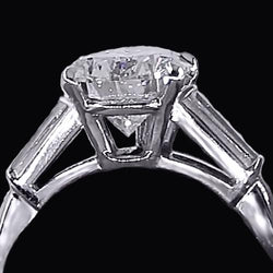 3-Stein-Echt Aus der Erde Abgebauter Natürlicher Diamantring 3,50 Karat Birnenmitte Weißgold 14K