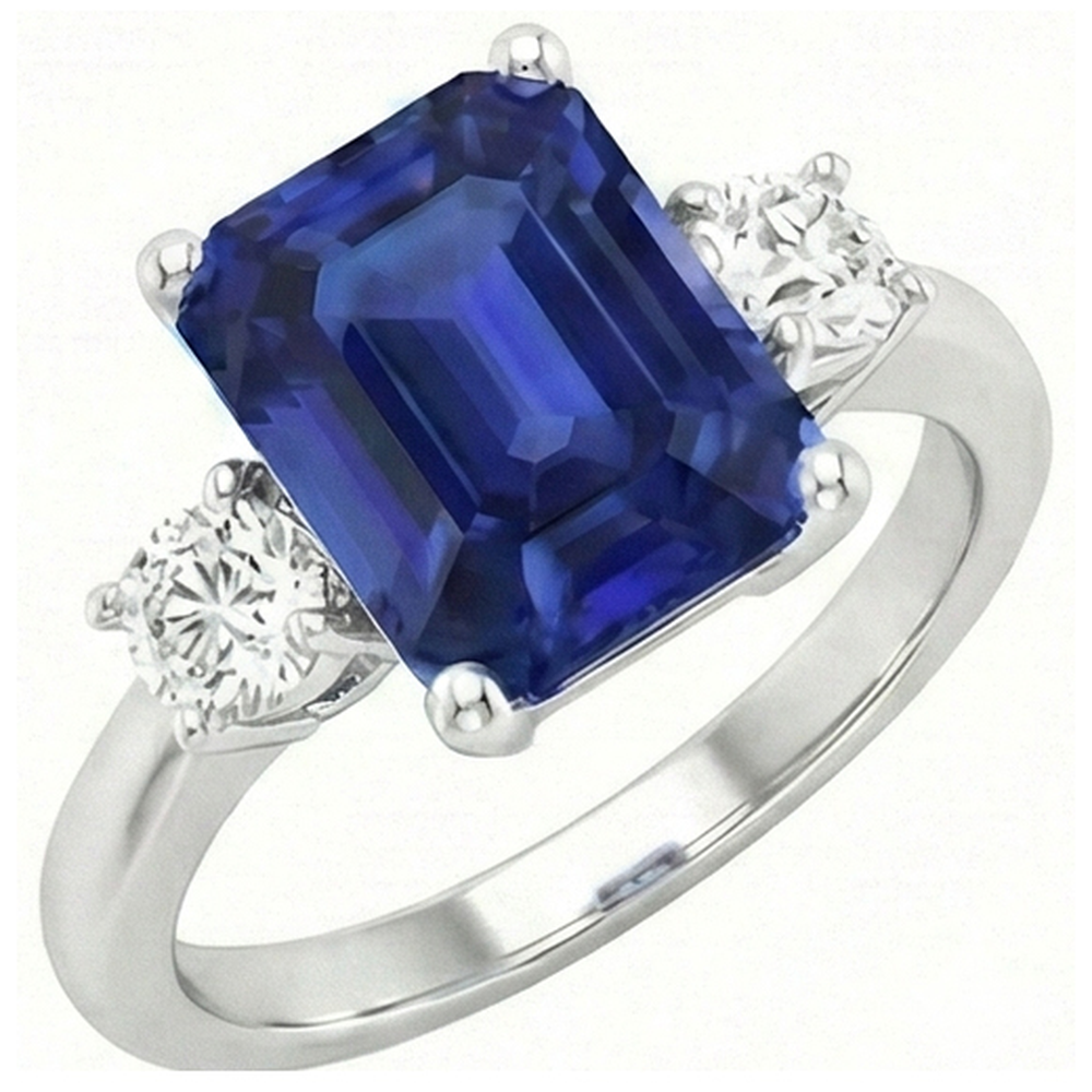 echter round diamant 4.50Karat ring Seitenansicht