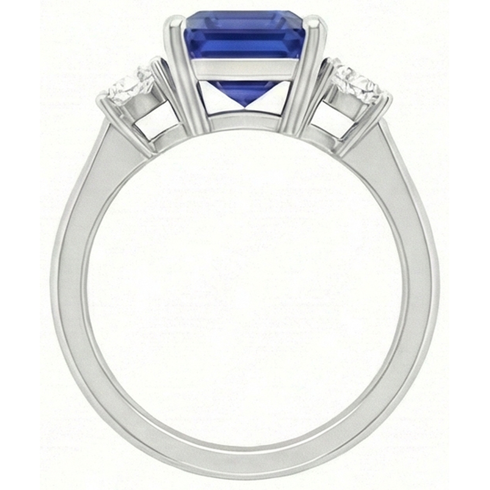 echter round diamant 4.50Karat ring Profilansicht