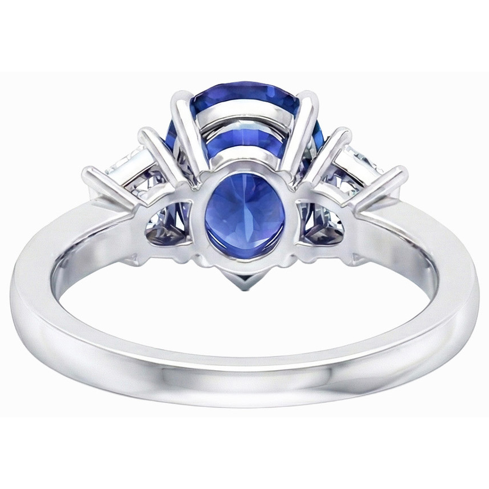 echter princess diamant 3.50Karat ring Profilansicht