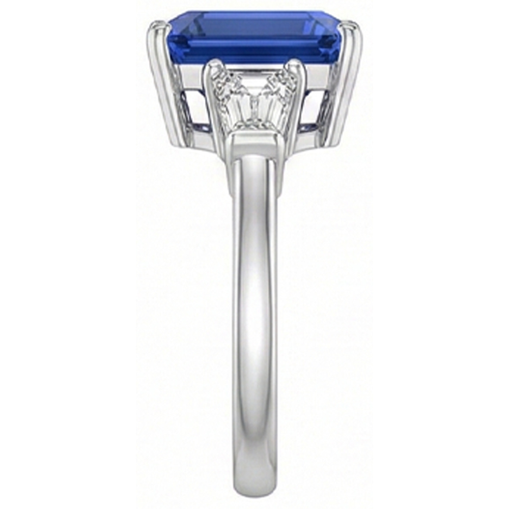 3-Stein-Kornblumen-Saphir-Ring