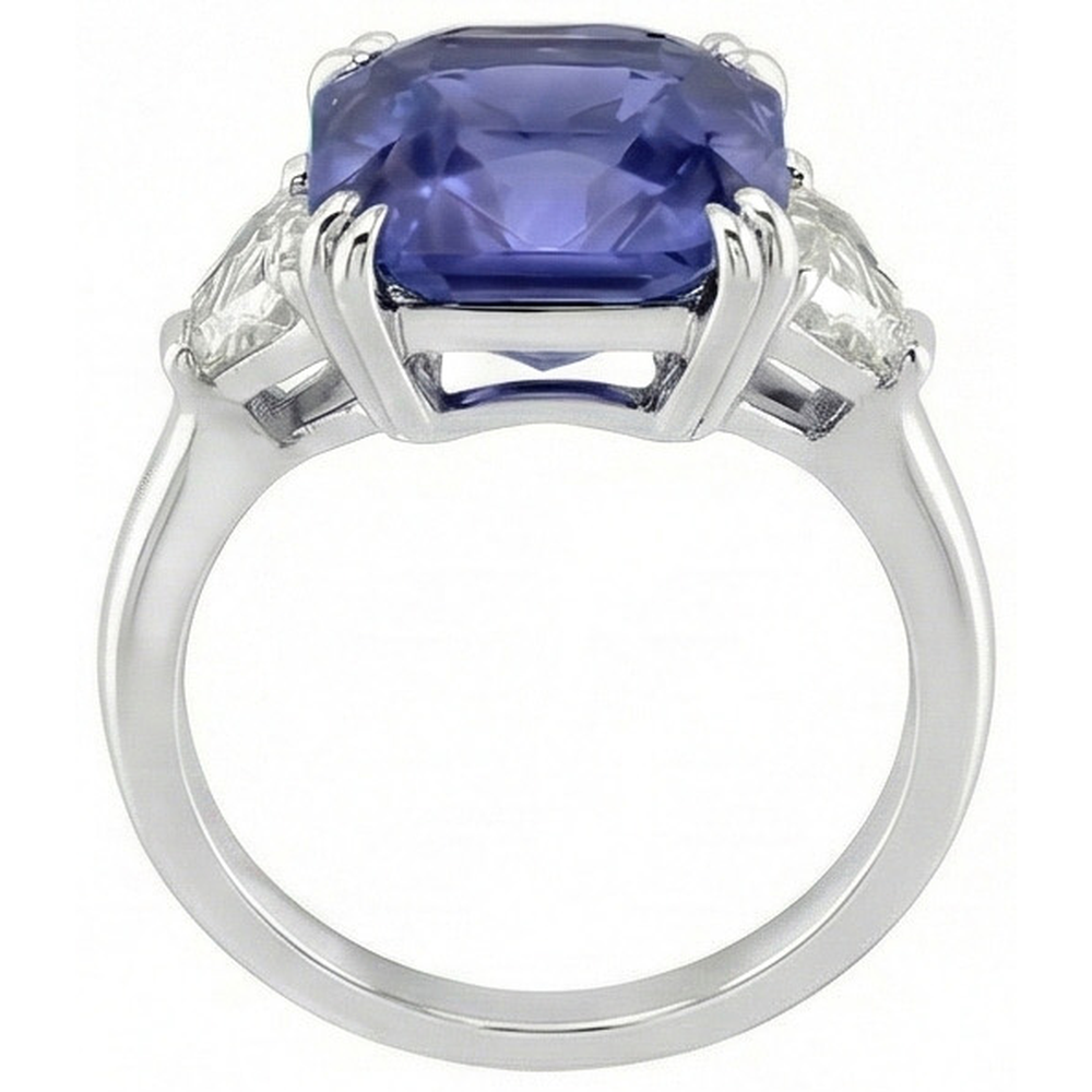 echter radiant diamant 4Karat ring auf Weiß