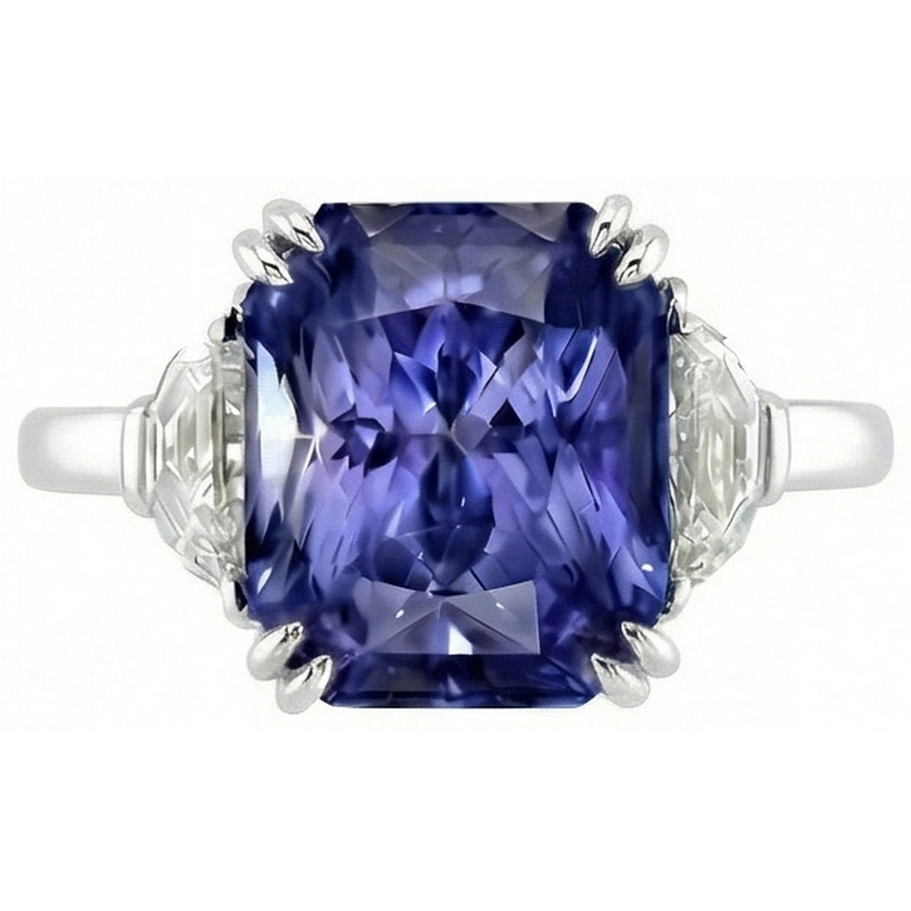 echter radiant diamant 4Karat ring Detailansicht