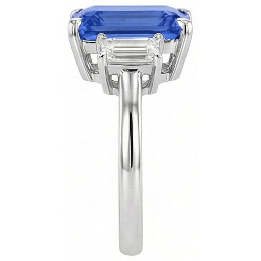 echter radiant diamant 4Karat ring Profilansicht