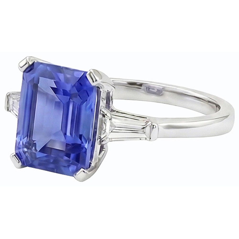 3 Stein Smaragd Saphir Ring & Konische Baguette Natürlicher Diamant ( nicht im Labor gezüchtet )en 2,25 Karat